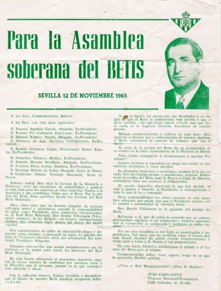 Carta Benito Villamarín