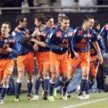 Los jugadores del Montpellier celebran un gol esta temporada