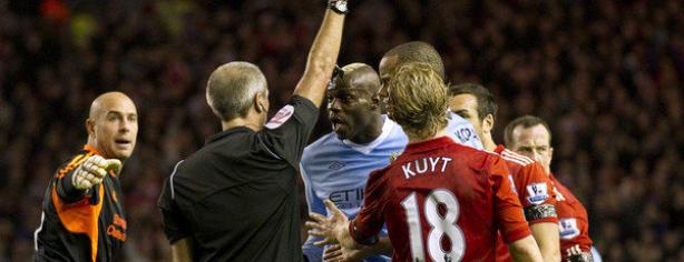 Mario Balotelli, expulsado contra el Liverpool