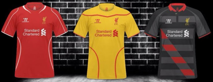 Las camisetas del Liverpool 2014 - 2015