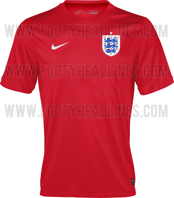 La camiseta suplente de Inglaterra en el Mundial de Brasil 2014