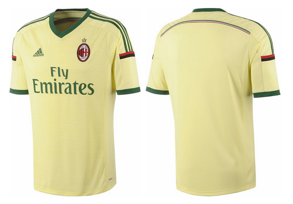 La tercera camiseta del Milan amarilla para la temporada 2014 - 2015