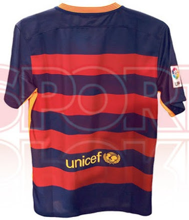 camiseta del Barcelona en la temporada 2015 - 2016