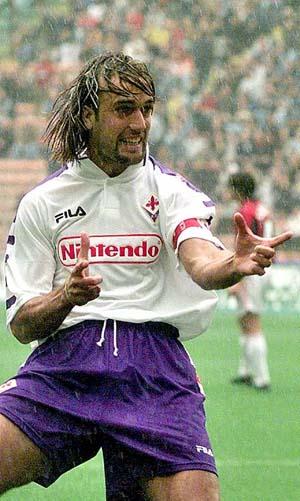 Gabriel Batistuta en su etapa en la Fiorentina