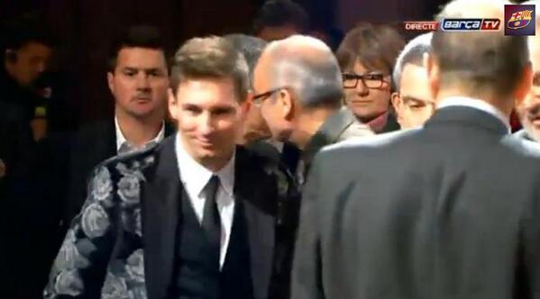 El esmoquín de Messi en la bota de Oro 2013