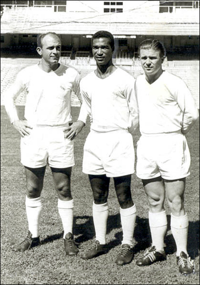 Didí con Puskas y Di Stéfano