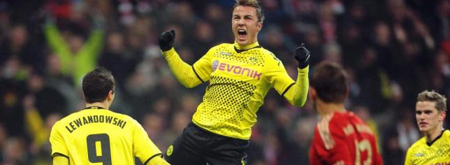 Mario Götze tras el gol frente al Bayern de Munich