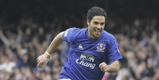 Mikel Arteta durante su etapa en el Everton