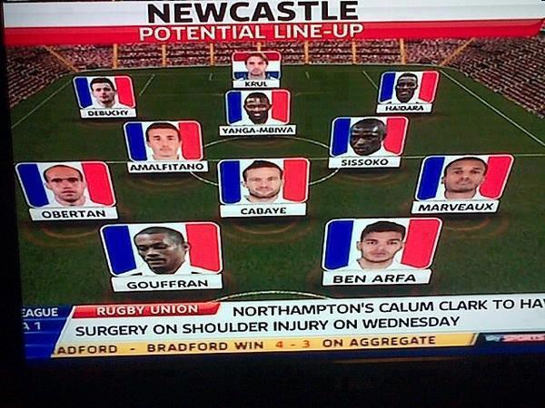 Posible once francés del Newcastle