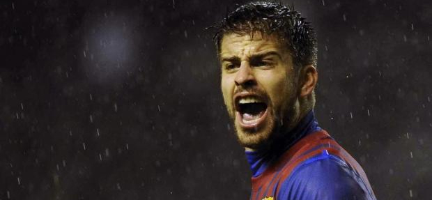 Gerard Piqué durante el encuentro frente al Athletic de Bilbao