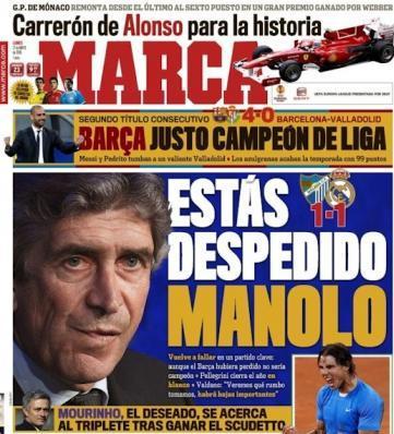 Portada de Marca el día del "juicio final", al acabar la Liga. Foto:eleconomista.es