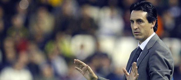 Unai Emery durante el Valencia-Real Madrid