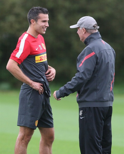 Ferguson y Van Persie en el Manchester United