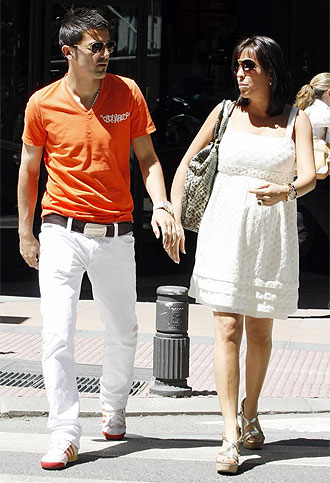 David Villa junto a su novia Patricia